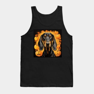 Black and Tan Coonhound Dog Halloween Tank Top